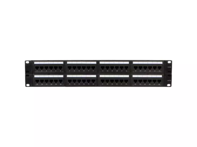 Cat.5e  180°  Unshielded Patch Panel  110 Type IDC  48 Ports Black  NIB