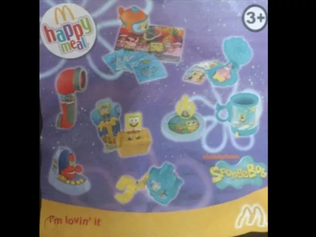 McDonald's Happy Meal Toys Bob l'éponge 2012 varié. BNIP.