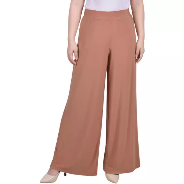 NY Collection Womens Office Mid-Rise Wide-Leg Palazzo Pants Petites BHFO 2024