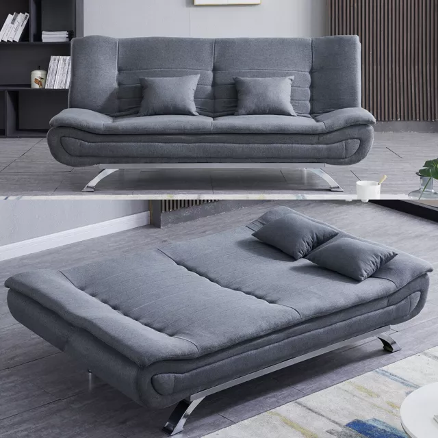 Fabric Sofa Bed Recliner Chair Sleeper Sofa Bed 2/3Seater Couch Settee/Chair Bed