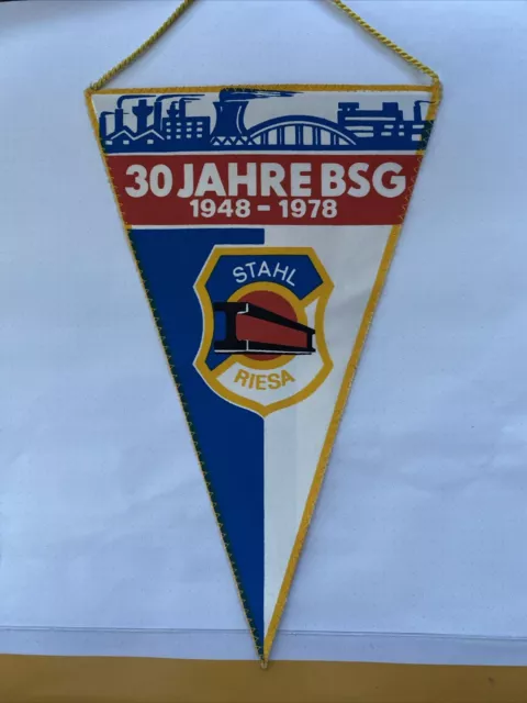BSG Stahl Riesa Wimpel 30 jahre DDR Fußball Oberliga