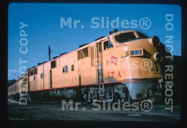 Duplicate Slide MILW Milwaukee Road E7A 17A & 1 W/Passenger Train