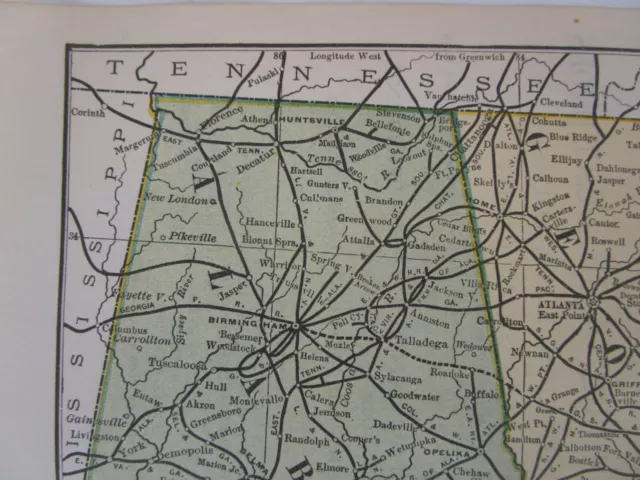 GA AL FL 1894 Poor's Manual Railroad Map of FLORIDA, GEORGIA, & ALABAMA. 2