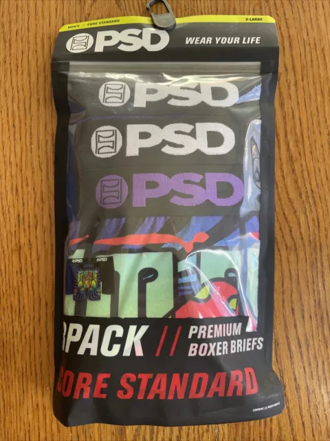 PSD 3-Pack Men Boxer Briefs - Rubber Duck, Tropical, Flamingo Size M/L/XL