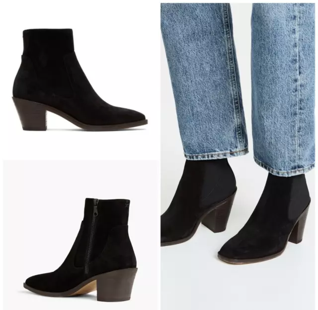 New $395 Rag & Bone Axel Mid Boots In Black Suede Size: 37 (US 7)