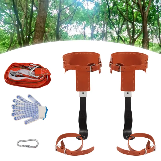 Tree Climbing Spike Set Safety Belt Adjustable Climber Rope Lanyard Rescue Belt