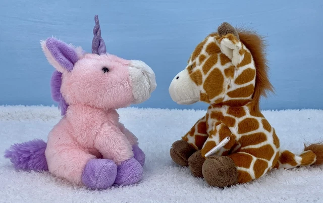 BUNDLE OF 2 Keel Toys Pippins Plush Soft Toy Plush Pink Unicorn