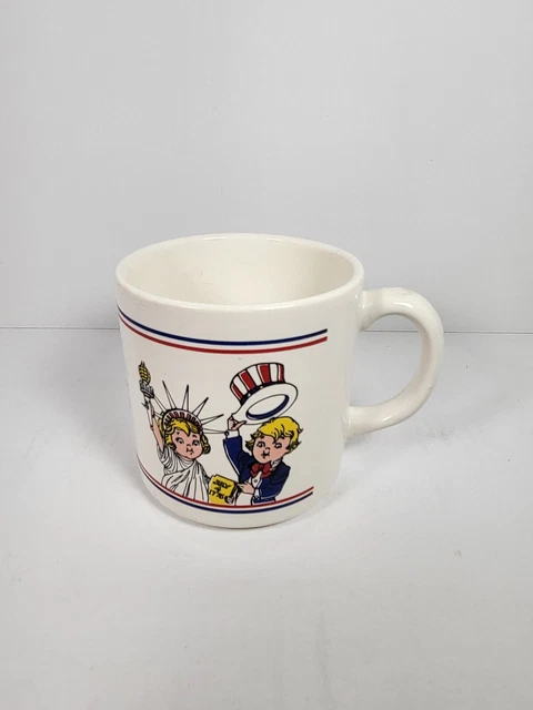Vintage Campbells Soup Mug Kids Salute To America 10 Oz Bi-Centennial Uncle Sam