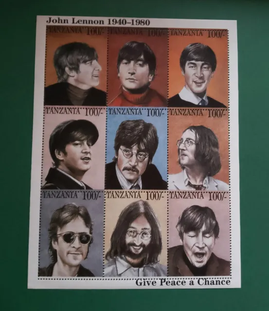 The Beatles. John Lennon.Stamps. Francobolli. Tanzania 1995.