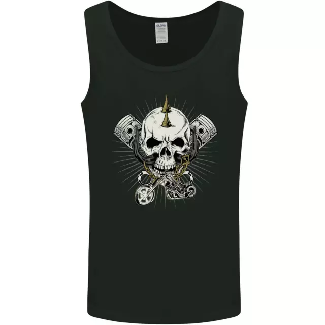 Gilet Piston Skull Moto Moto Biker Uomo Serbatoio