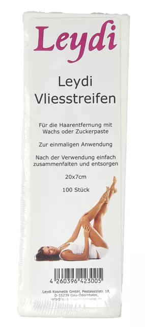 100 Leydi Vliesstreifen, Wachsstreifen, Zuckerpaste, Sugaring, Warmwachs, Waxing