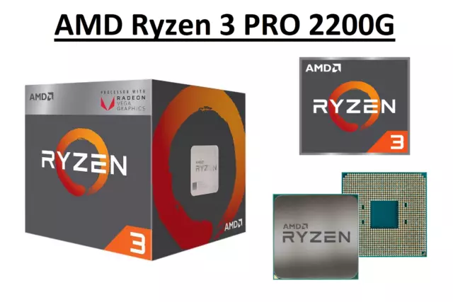 AMD Ryzen 3 PRO 2200G Quad Core Processor 3.5 - 3.7 GHz, Socket AM4, 65W CPU