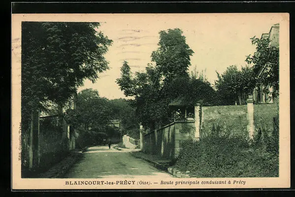 CPA Blaincourt-les-Precy, Route principale conduisant à Precy