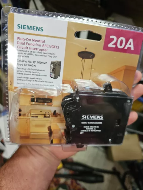 Siemens Q120DFNP 20 Amp 1-Pole Dual Function Neutral Circuit Breaker (C12-3) New