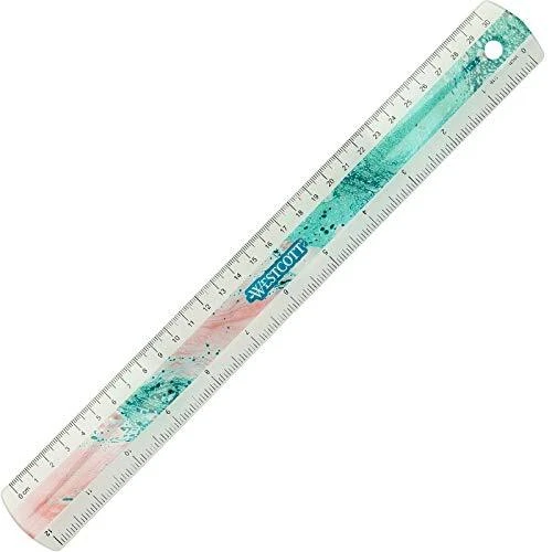 WESTCOTT Lineal Trendsetter 30,0 cm, rosa-turkis NEW