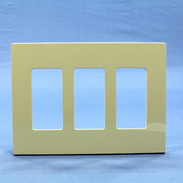 Leviton Ivory 3-Gang Midway Decora Screwless Wallplate Cover GFCI GFI SJ263-SI
