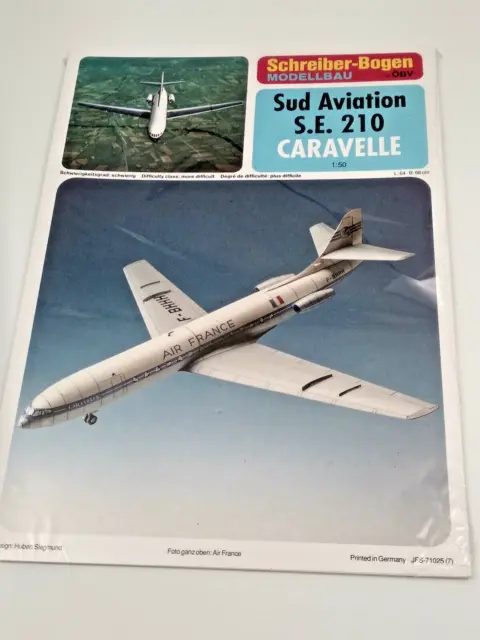 Avion Caravelle sud aviation maquette a monter en carton belle qualité 64x68cm