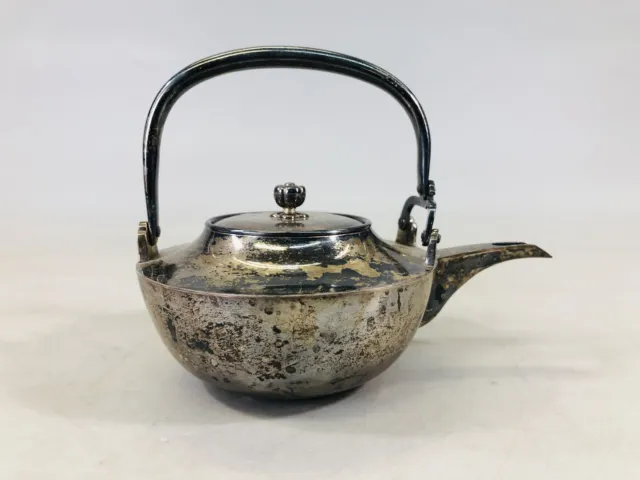 Y6561 CHOUSHI Sterling silver Sake pot kettle signed Japan antique tableware
