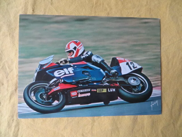 Christian LELIARD sur Honda RSC - 1982 - carte postale