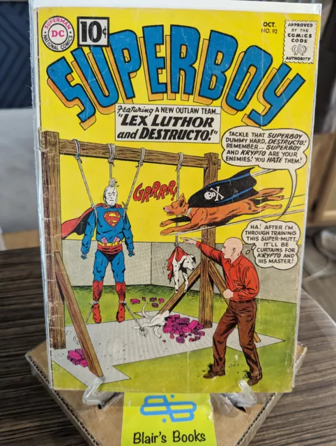 Silver Age DC's SUPERBOY #92 [1961] VG-; 3.5 "Krypto's Arch-Enemy!" Lex Luthor