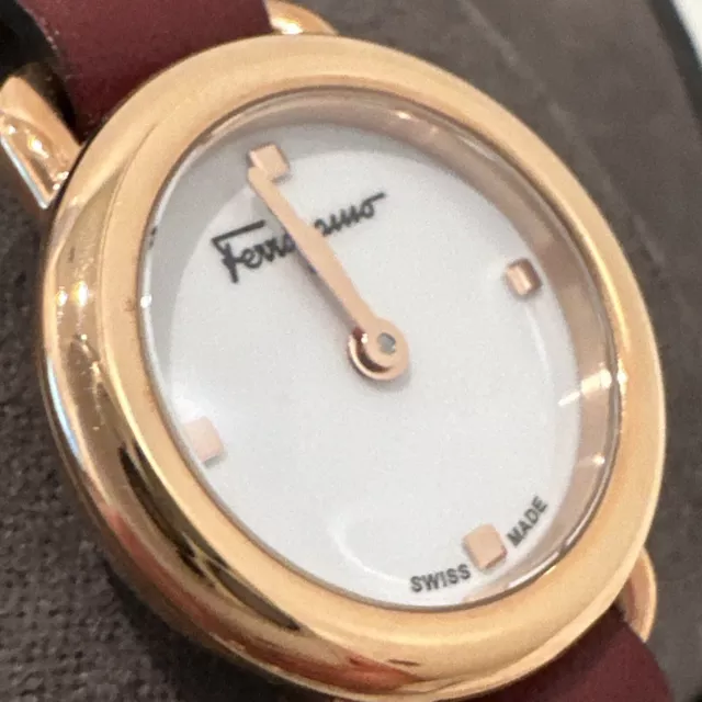 Salvatore Ferragamo SFHT00320 Varina white rose gold burgundy Women's Watch 2