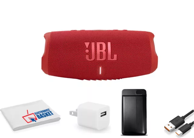 JBL Charge 5 Portable Wireless Bluetooth Speaker (RED), IP67 Waterproof, USB