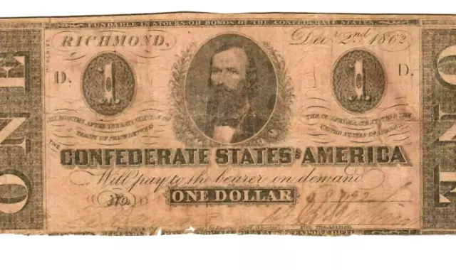 $1 "Confederate"  (Rare) "1800'S" $1 Rare (Confederate)  $1 "Confederate" Rare