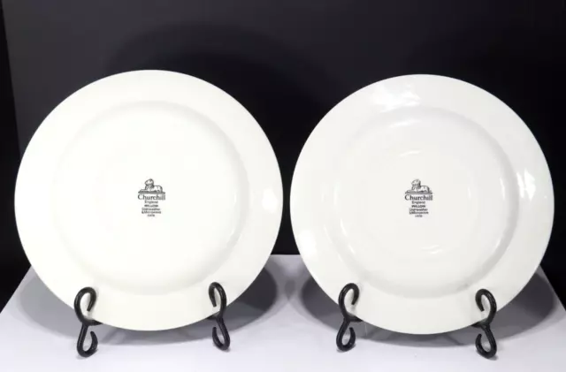 Lot of 2 Churchill England BLUE WILLOW 10 1/4" Dinner Plates, MINT, as New! 2