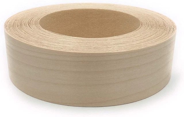 Birch Preglued 1 1/2" X 50' Roll, Wood Veneer Edge Banding, Flexible Wood Tape,
