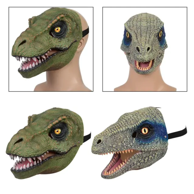 Masque de dinosaure avec mâchoire d'ouverture unisexe pour les soirées à