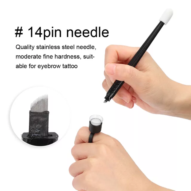 Sterile Package Black Disposable Embroidery Pen Ring Cup Handmade Pen + Cap GS0