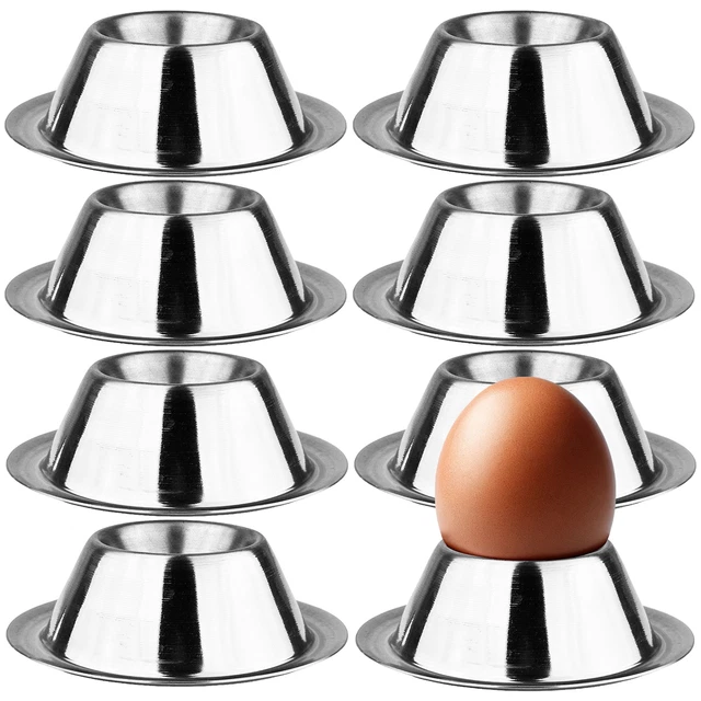 Flexzion Eierbecher-Set – 4 Stück, Schwarze Keramik, Stapelbar & Spülmaschinenfest