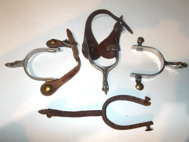 Vintage & Unbranded Cowboy Western Rodeo Spur Set Of 4 Single Spurs