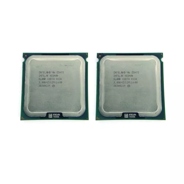 2 pcs Intel Xeon E5472 3 GHz 12MB 1600MHz Quad-Core SLANR CPU Matched pair