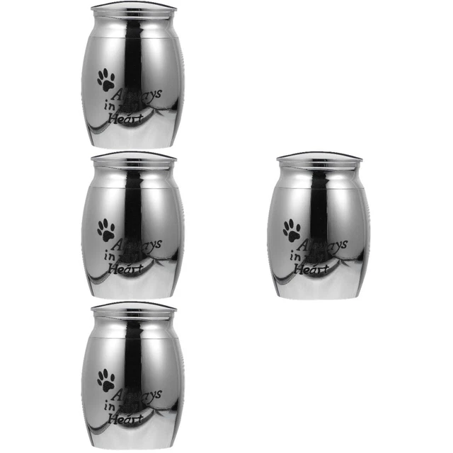 4 Pc Animal Ash Urn Stainless Steel Cat Memorial Cremation Dog Urns Dad Small