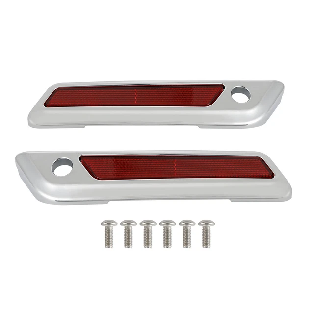 BULLSPANN 2 Pièces Réflecteur Sécurité Moto - Couverture Verrouillage Sacoche Rigide Harley Touring 2014-2023 Gris