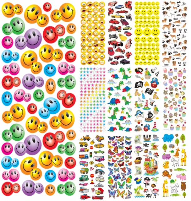 Childrens Stickers Teachers School Reward Sheets Kids Bedroom Wall Star Smiley