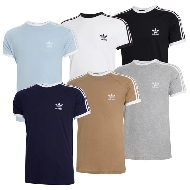 ADIDAS ORIGINALS MENS Tee California Cotton Crew T Shirt 3 Stripes Retro UK 11.99 PicClick UK