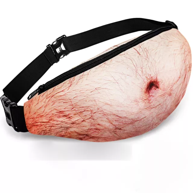 Dad Body Waist Belt Bum Bag 3D Funny Hairy Beer Fat Belly Pack Pouch Holder  BaFC