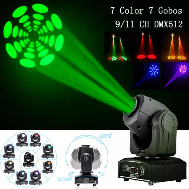 100W Moving Head Stage Lighting RGBW  LED Gobos Lights DMX DJ Disco Party Light