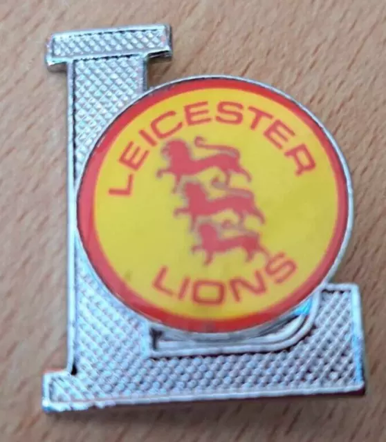 Leicester Lions Speedway Metal Badge  - Silver Metal