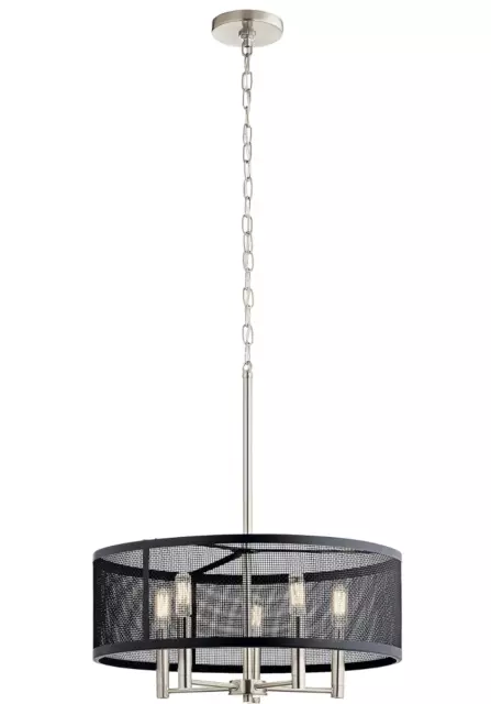 Kichler Edmund 5-Light Black and Brushed Nickel Industrial Drum Light