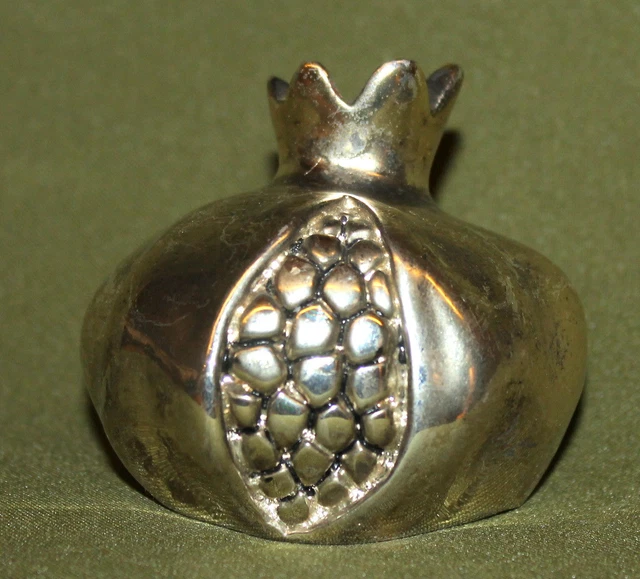 Vintage hand made silver coated 925 pomegranate figurine paper weight