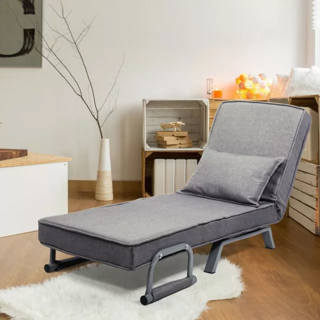 Sofá plegable cama sillón cama individual silla cama ocio reclinable salón gris