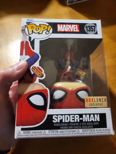 Funko Pop MARVEL Spider-Man with Hot Dog #1357 BOXLUNCH EXCLUSIVE READ