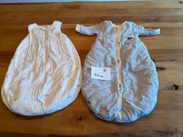 2 x Schlafsack mit Ärmel Alvi 70cm Baby Jungen Mädchen