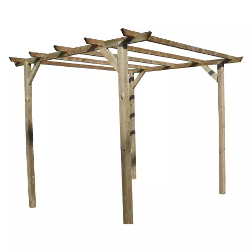 Gazebo Pergola Libre en Bois de Pin MT 3x3x2,5 pour Chambres Extérieur Jardin