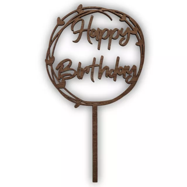 Caketopper Kuchenstecker Kuchentopper Tortentopper Happy Birthday schwarz/braun