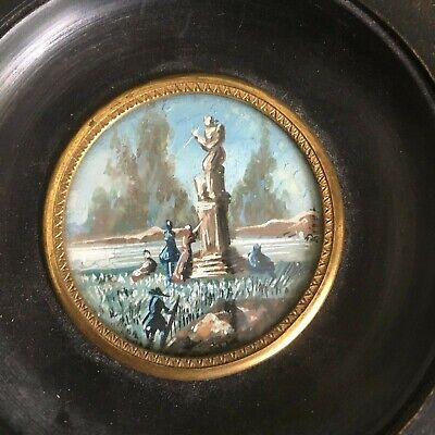 Miniature Landscape Painting, signed Binot, France, late 19th / early 20th cent.
