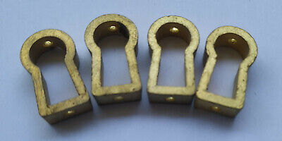 4x Vintage Solid Brass Insert Keyhole Cover Escutcheon New Old Stock